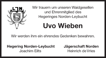 Traueranzeige von Uvo Wieben 