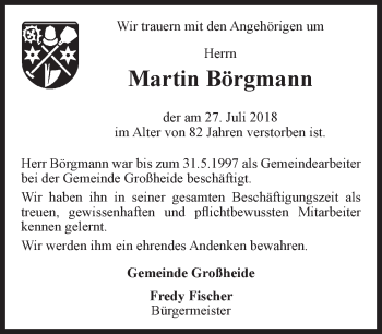 Traueranzeige von LÃ¼cka Fischer von Ostfriesischer Kurier