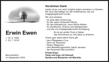 Traueranzeige von Erwin Ewen 