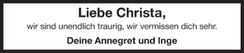 Traueranzeige von Christa  