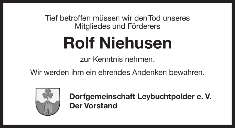  Traueranzeige für Rolf Niehusen vom 26.02.2019 aus 