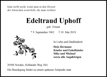 Traueranzeige von Edeltraud Uphoff 