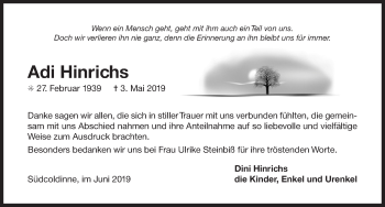 Traueranzeige von Adi Hinrichs  
