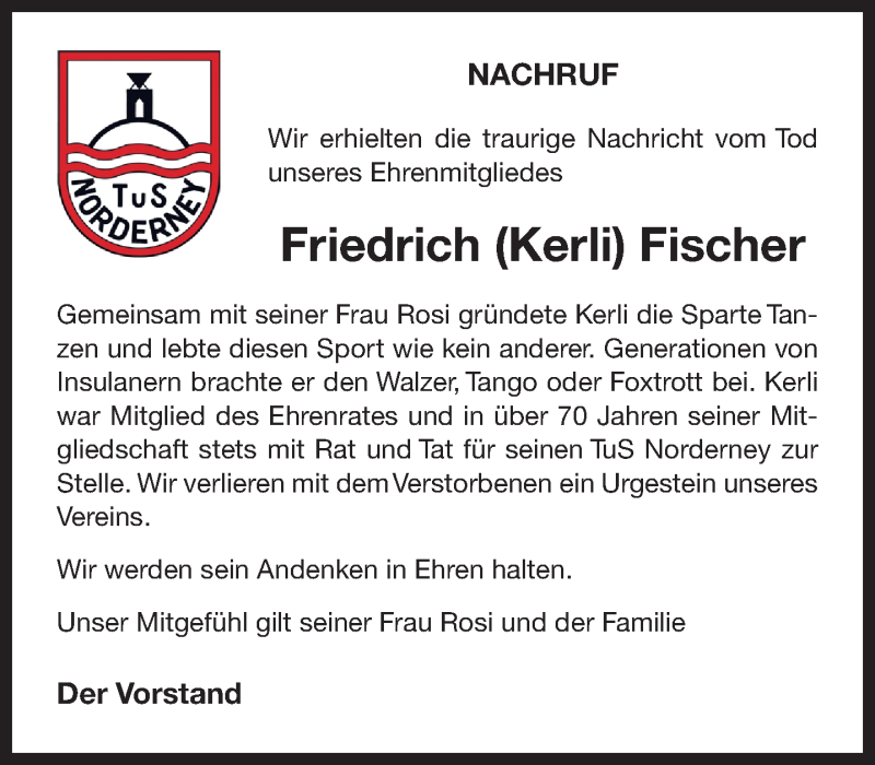  Traueranzeige für Friedrich Fischer vom 16.07.2019 aus 