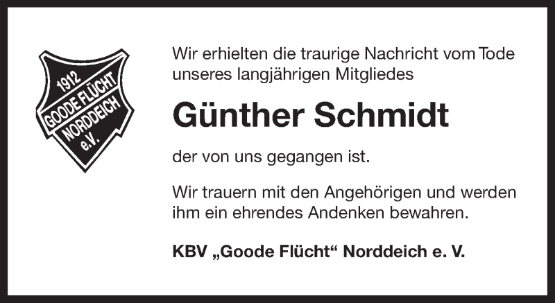  Traueranzeige für Günther Schmidt vom 03.07.2019 aus 