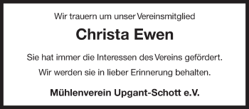 Traueranzeige von Christa Ewen 