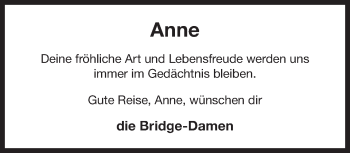 Traueranzeige von Anne  