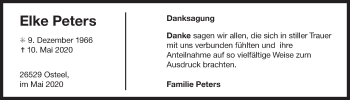 Traueranzeige von Elke Peters 