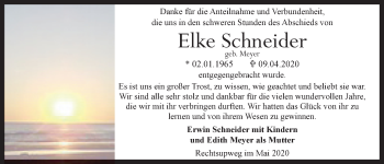 Traueranzeige von Elke Schneider 