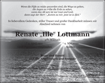 Traueranzeige von Renate Lottmann 