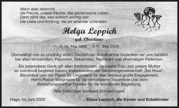 Traueranzeige von Helga Leppich 