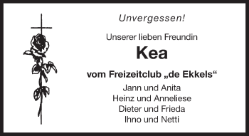 Traueranzeige von Kea  