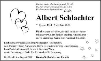Traueranzeige von Albert Schlachter 