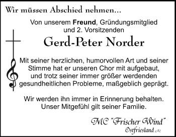 Traueranzeige von Gerd-Peter Norder 