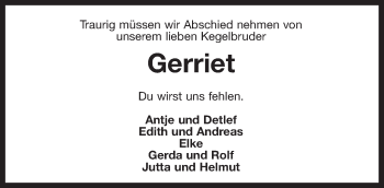 Traueranzeige von Gerriet  