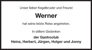 Traueranzeige von Werner  