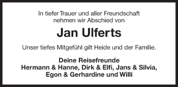 Traueranzeige von Jan Ulferts 