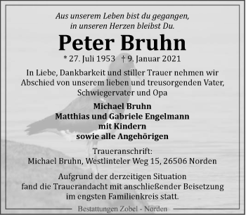 Traueranzeige von Peter Bruhn 