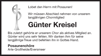 Traueranzeige von Günter Kreisel 