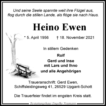 Traueranzeige von Heino Ewen 