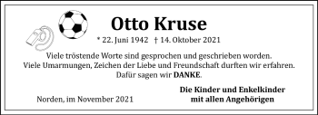 Traueranzeige von Otto Kruse 
