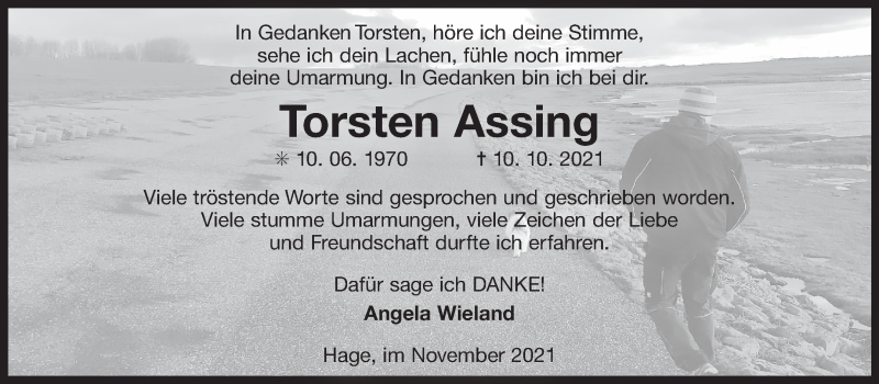  Traueranzeige für Torsten Assing vom 27.11.2021 aus 