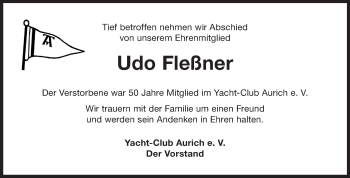 Traueranzeige von Udo Fleßner 