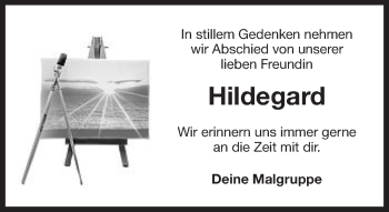 Traueranzeige von Hildegard  