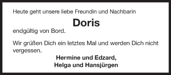 Traueranzeige von Doris  