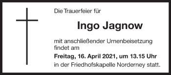 Traueranzeige von Ingo Jagnow 