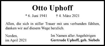 Traueranzeige von Otto Uphoff 
