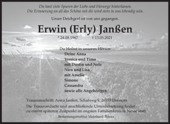 Traueranzeige von Erwin Janßen 