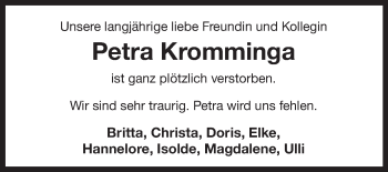 Traueranzeige von Petra Kromminga 