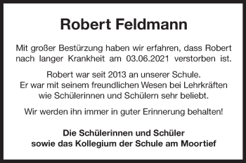 Traueranzeige von Robert Feldmann 