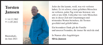 Traueranzeige von Torsten Janssen 