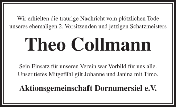 Traueranzeige von Theo Collmann 