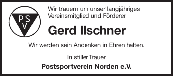 Traueranzeige von Gerd Ilschner 