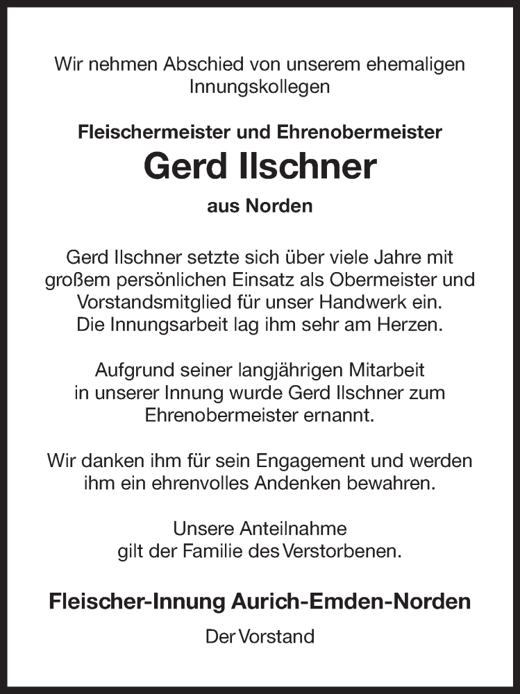  Traueranzeige für Gerd Ilschner vom 10.09.2021 aus 
