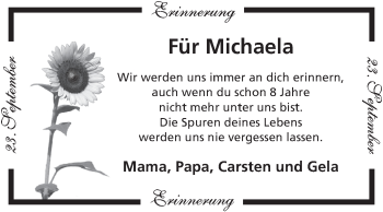 Traueranzeige von Michaela  