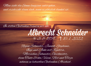 Traueranzeige von Albrecht Schneider 