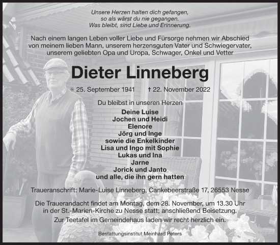 Traueranzeige von Dieter Linneberg 