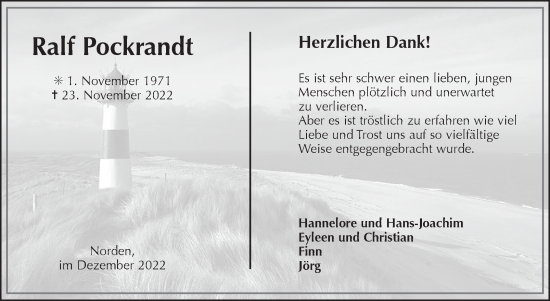 Traueranzeige von Ralf Pockrandt 