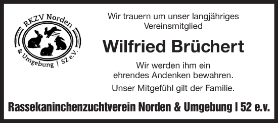 Traueranzeige von Wilfried Brüchert 