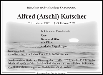 Traueranzeige von Alfred Kutscher 
