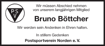 Traueranzeige von Bruno Böttcher 