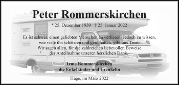 Traueranzeige von Peter Rommerskirchen 