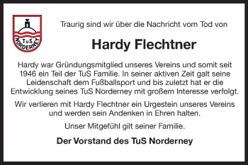 Traueranzeige von Hardy Flechtner 