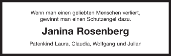 Traueranzeige von Janina Rosenberg 