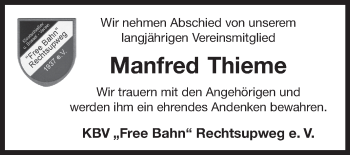 Traueranzeige von Manfred Thieme 