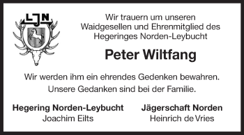 Traueranzeige von Peter Wiltfang 